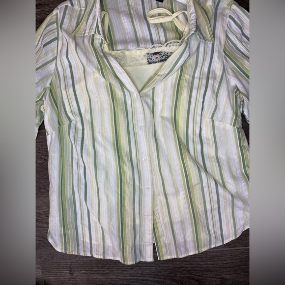 ALC Plus size striped button up shirt with tank top - Picture 6 of 7